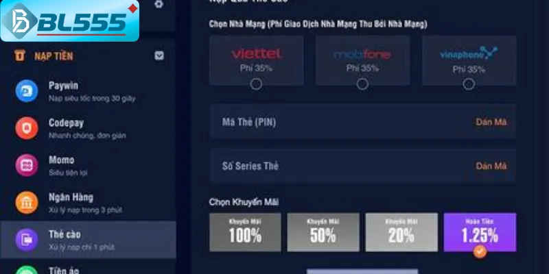 Hướng Dẫn Nạp Tiền BL555 Siêu Tốc 2025 – Từ 30 Giây! Nạp tiền dễ dàng chơi casino siêu đỉnh